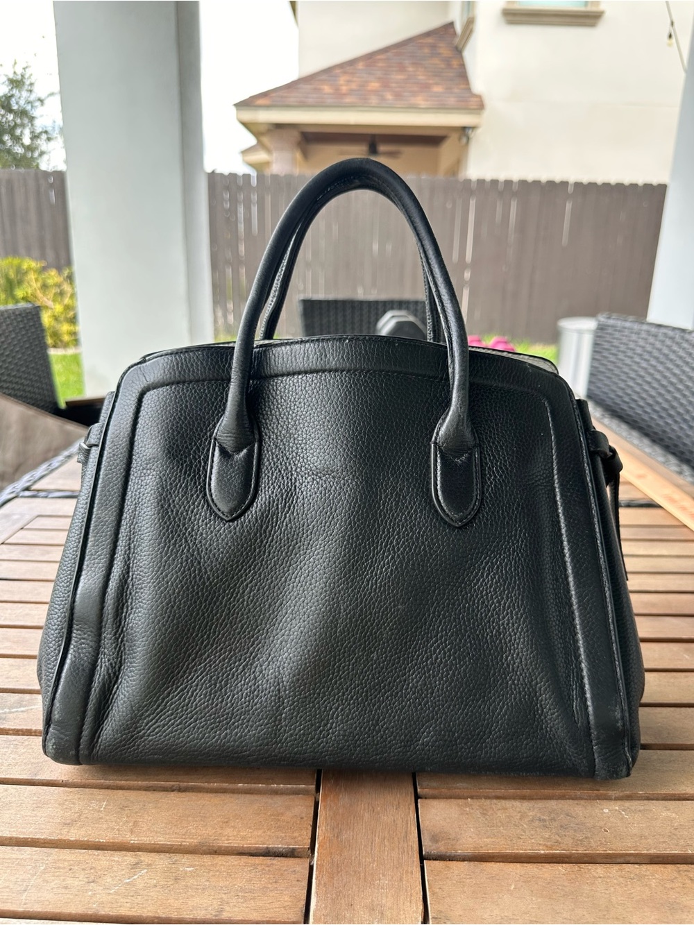 kate spade Black Pebbled Leather Satchel with Gold Logo - Picture 5 of 11
